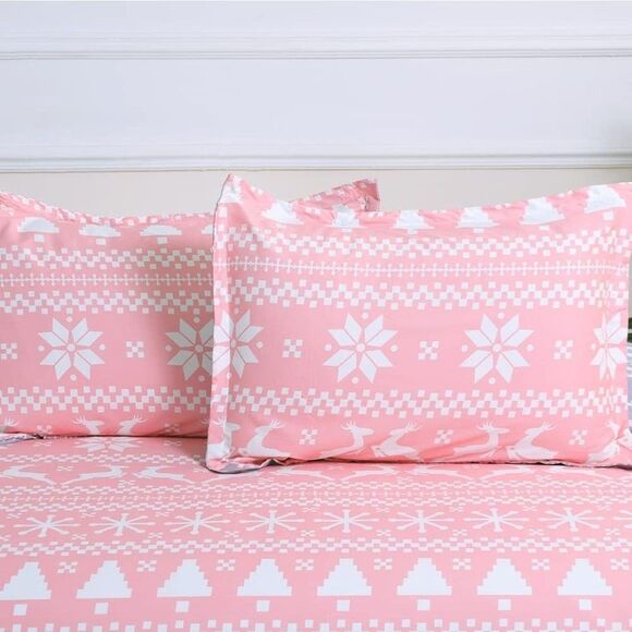 Soft Brushed Microfiber Duvet Cover Set with Zipper Closure and Queen Pink B6 - Picture 5 of 10